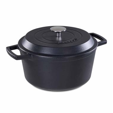 Casseruola cm.Ø20 Ghisa con Coperchio Nero | Barazzoni