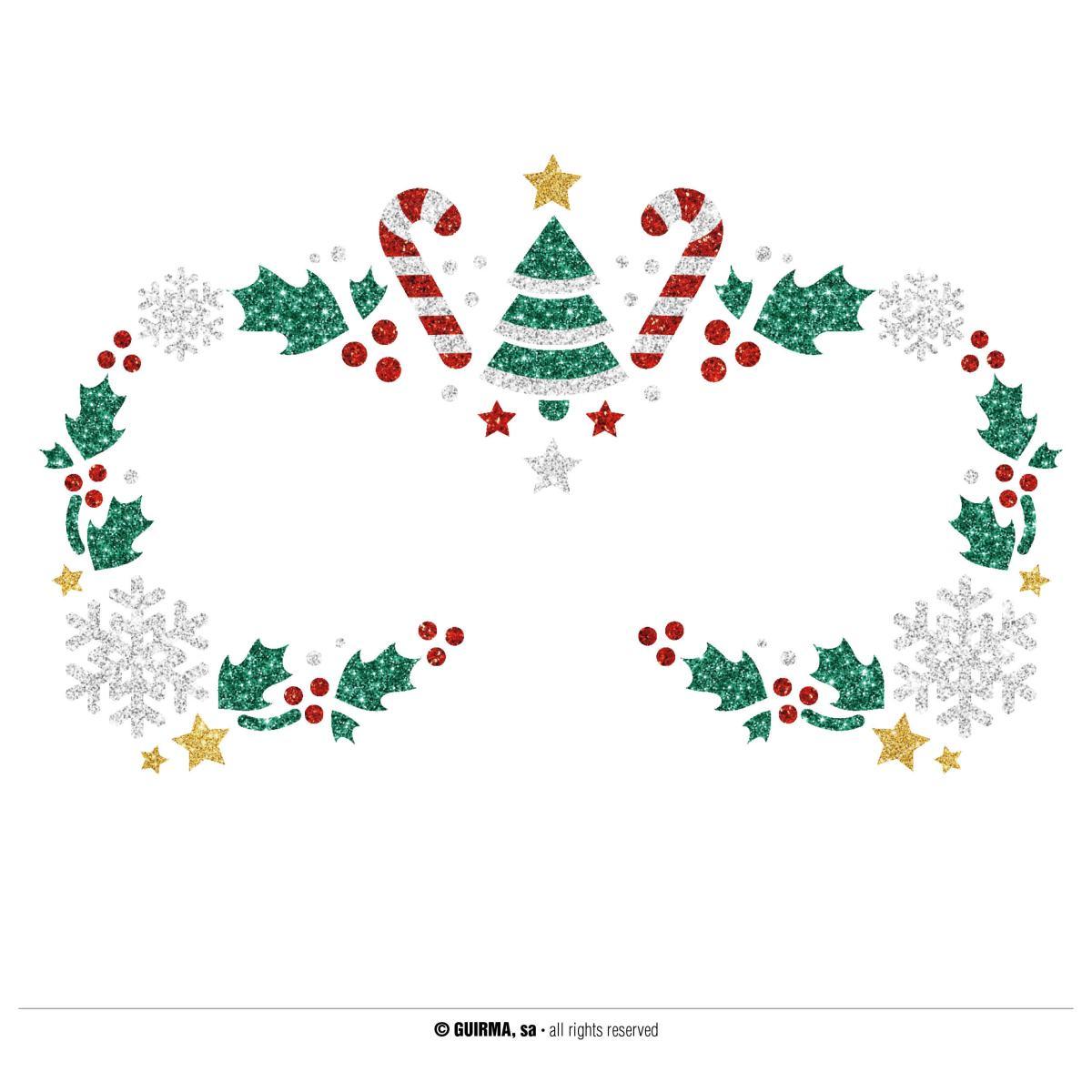 Trucco Decorazioni Adesive Viso Crystal Natalizio |Guirca