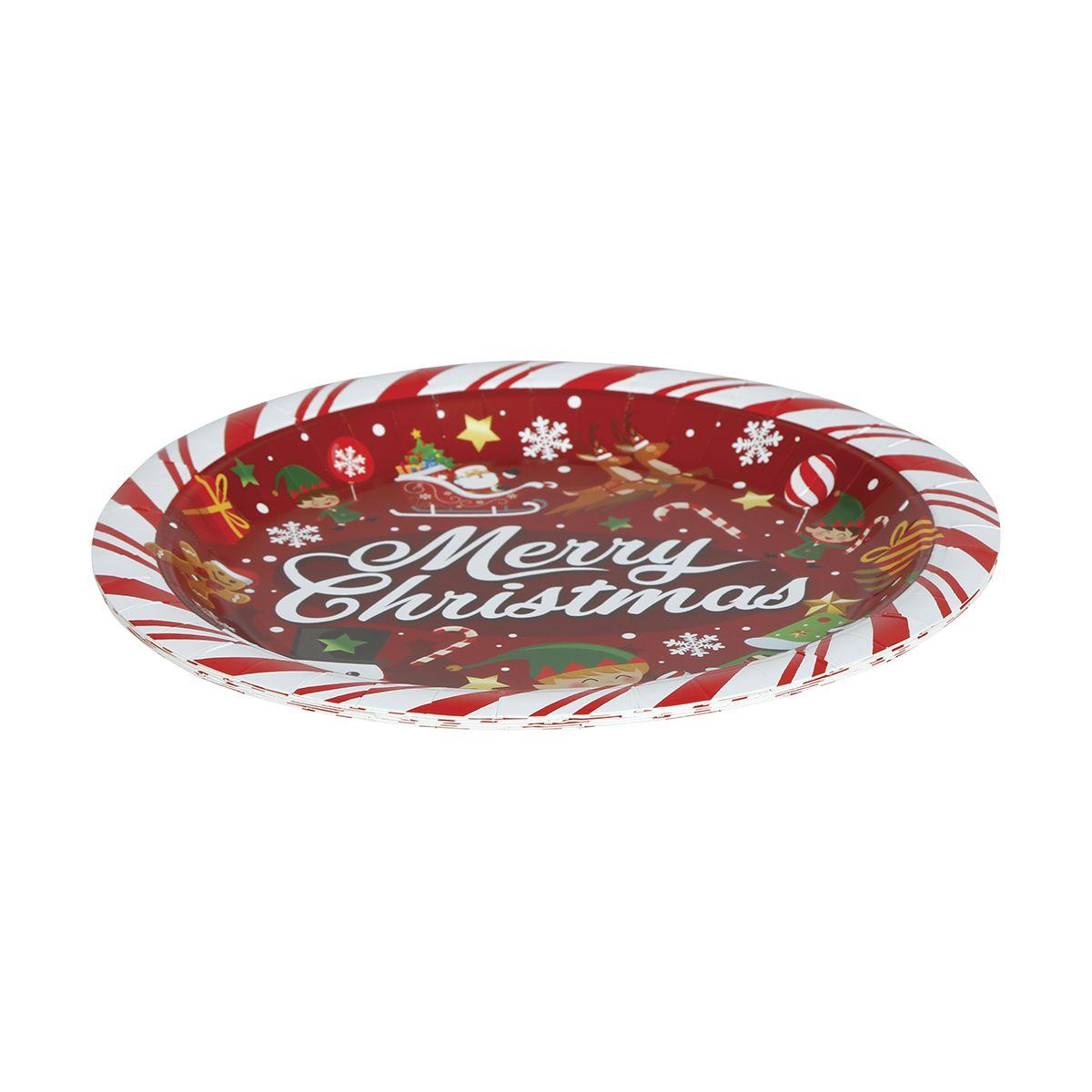 Piatti Carta Natale cm.Ø23 Con Scritta pz6 | Guirca