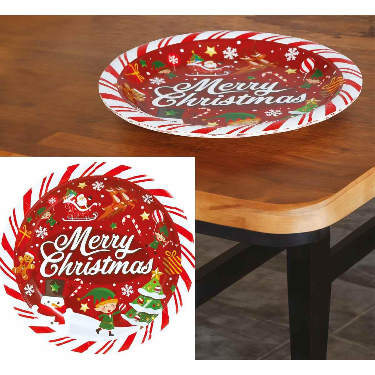 Piatti Carta Natale cm.Ø23 Con Scritta pz6 | Guirca