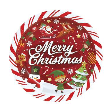 Piatti Carta Natale cm.Ø23 Con Scritta pz6 | Guirca