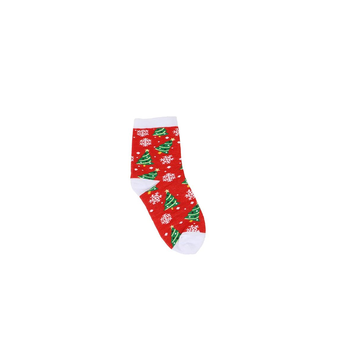 Calzini Natale Rossi Con Alberi |Guirca