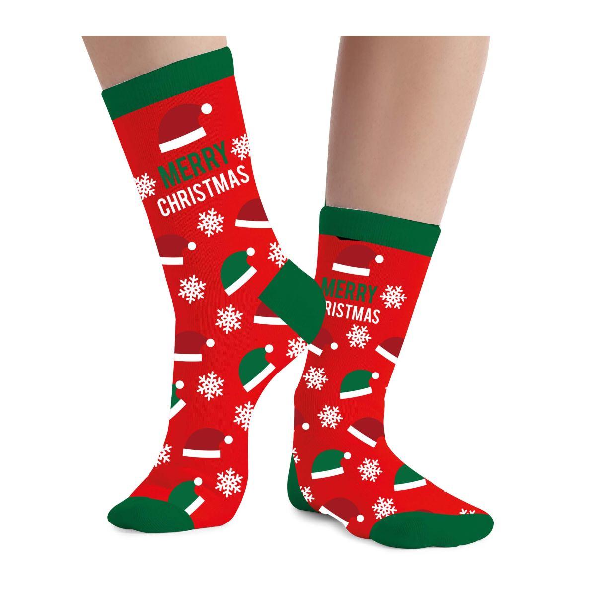 Calzini Natale Rossi Con Scritta Merry Christmas |Guirca