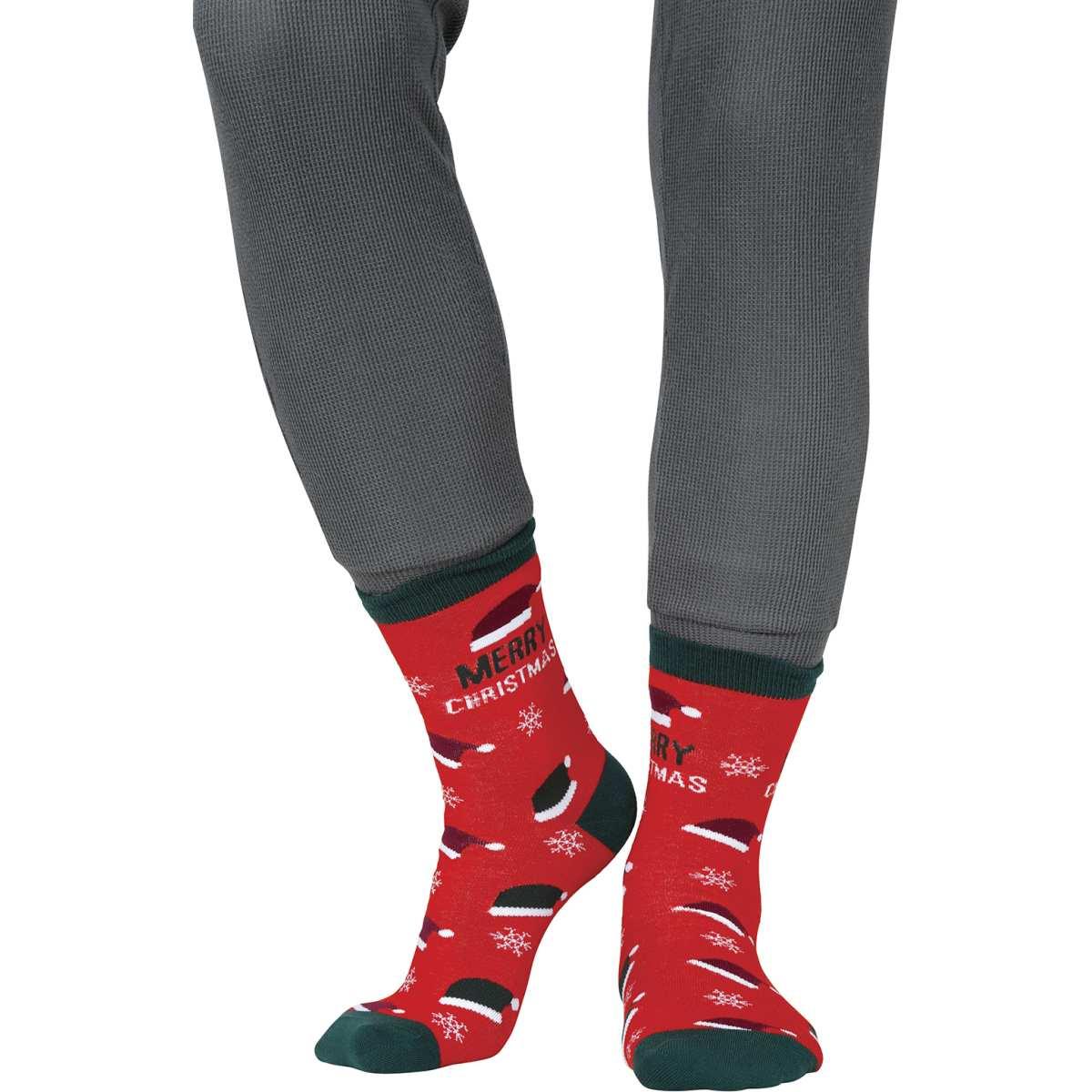 Calzini Natale Rossi Con Scritta Merry Christmas |Guirca