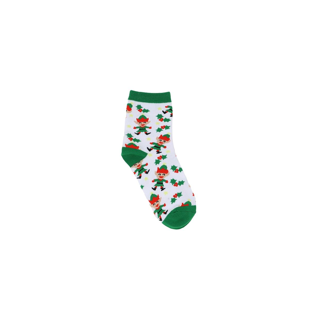 Calzini Natale Bianchi Con Elfi |Guirca