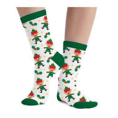Calzini Natale Bianchi Con Elfi |Guirca