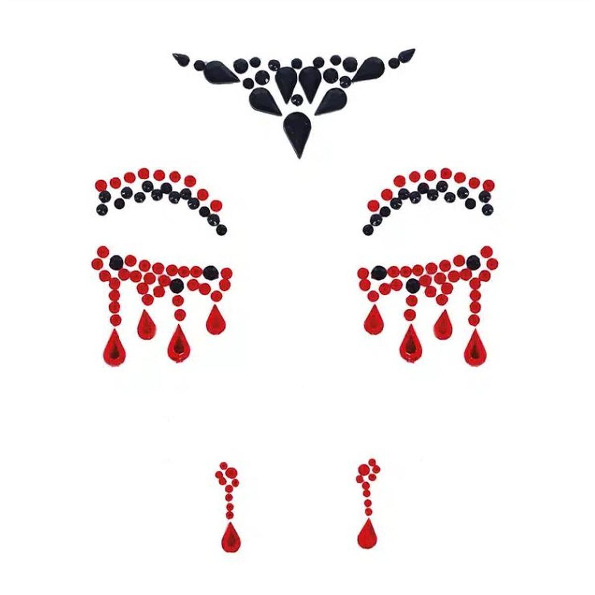 Trucco Decorazioni Adesive Viso Strass Vampira |Guirca