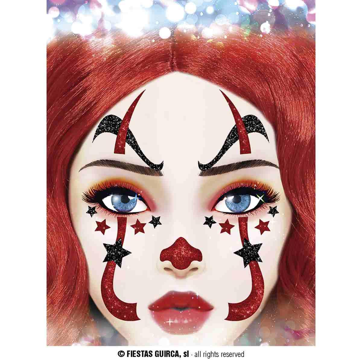 Trucco Decorazioni Adesive Viso Clown |Guirca