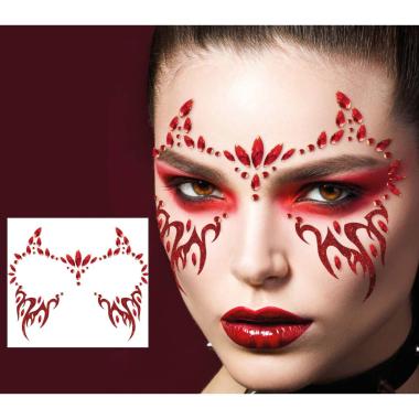 Trucco Decorazioni Adesive Viso Strass Demonio |Guirca