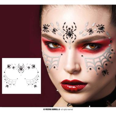 Trucco Decorazioni Adesive Viso Strass Ragno |Guirca