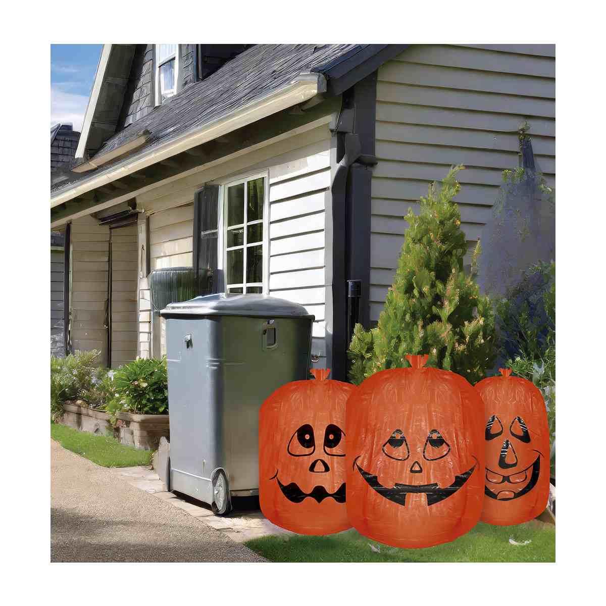 Sacchi Halloween Arancioni Con Zucche Assortiti Set pz.3 |Guirca