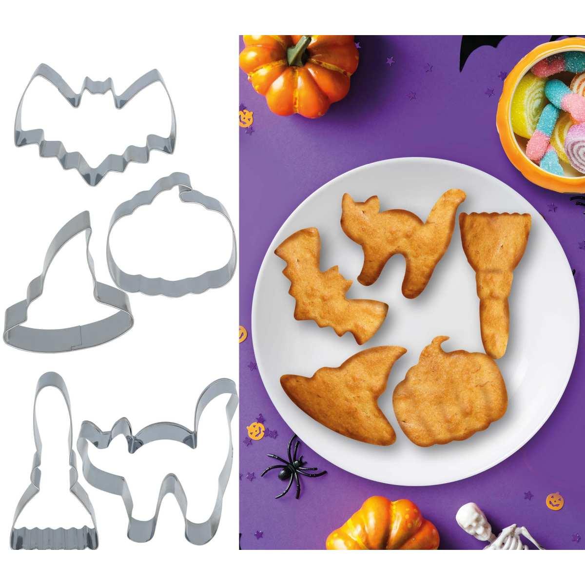 Formine Tagliabiscotti Halloween Metallo Set pz.5 |Guirca