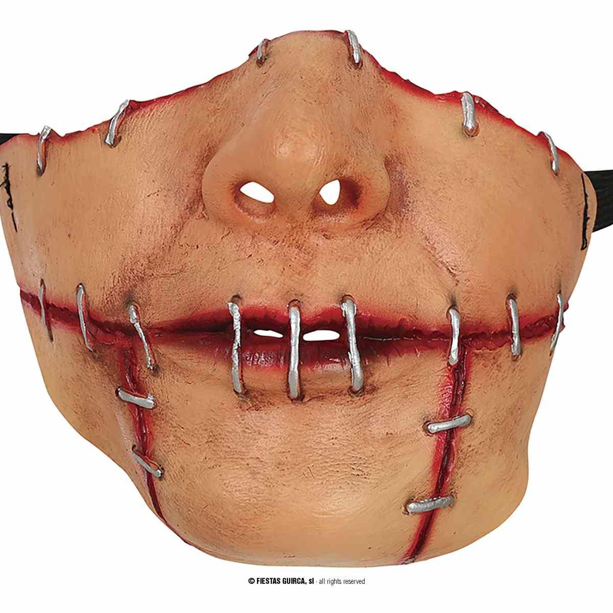 Maschera Viso Horror Lattice Bocca Cucita |Guirca