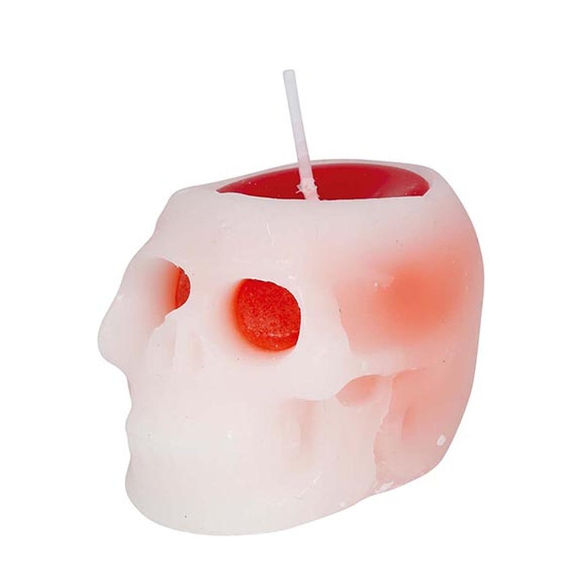Candela Halloween Teschio Con Occhi Sanguinanti cm.6 |Guirca