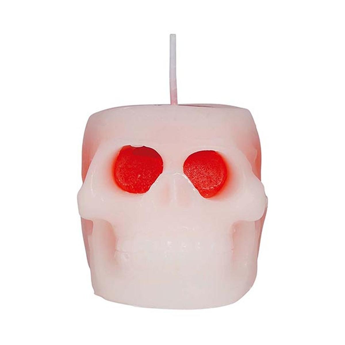 Candela Halloween Teschio Con Occhi Sanguinanti cm.6 |Guirca