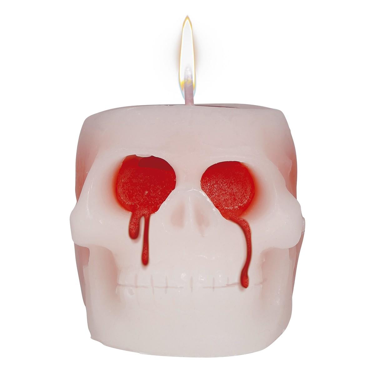 Candela Halloween Teschio Con Occhi Sanguinanti cm.6 |Guirca