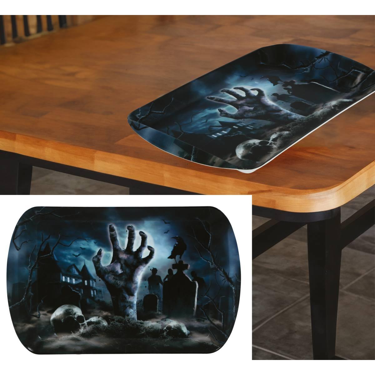 Vassoio Halloween Pvc Cimitero cm.39x24 |Guirca