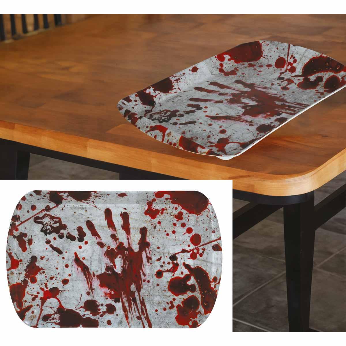 Vassoio Halloween Pvc Impronte Insanguinate cm.39x24 |Guirca