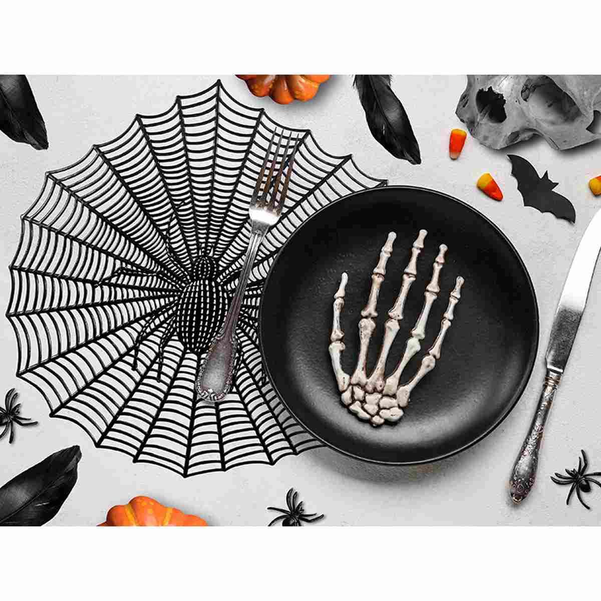 Tovaglietta Sottopiatto Pvc Halloween Con Ragnatela cm.Ø38 |Guirca
