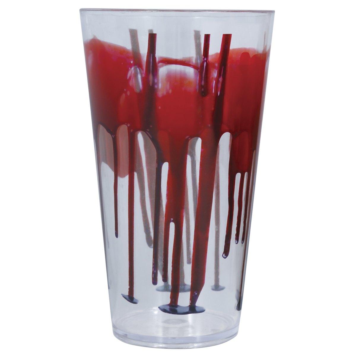 Bicchiere Halloween Pvc Trasparente Con Sangue cm.15 |Guirca
