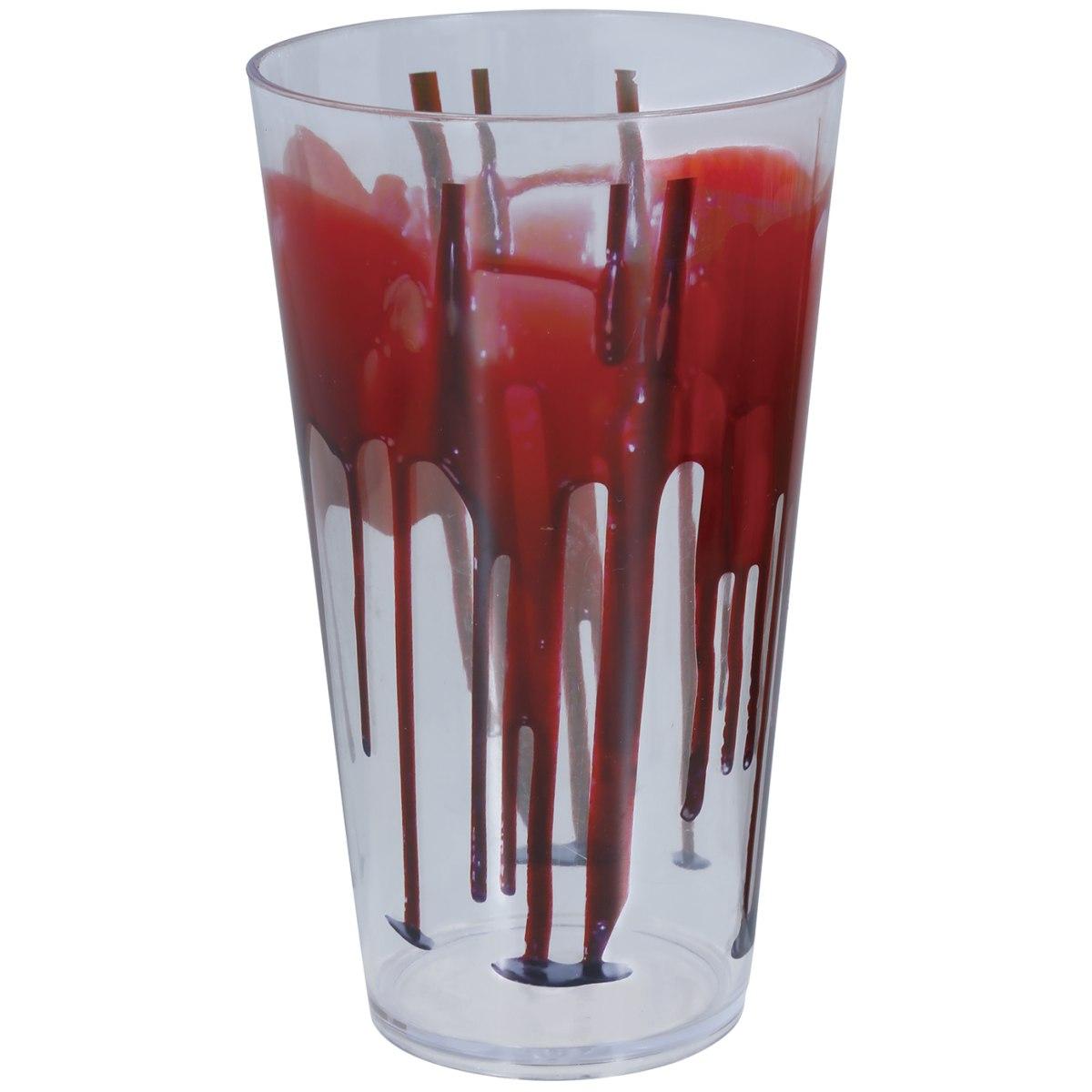 Bicchiere Halloween Pvc Trasparente Con Sangue cm.15 |Guirca