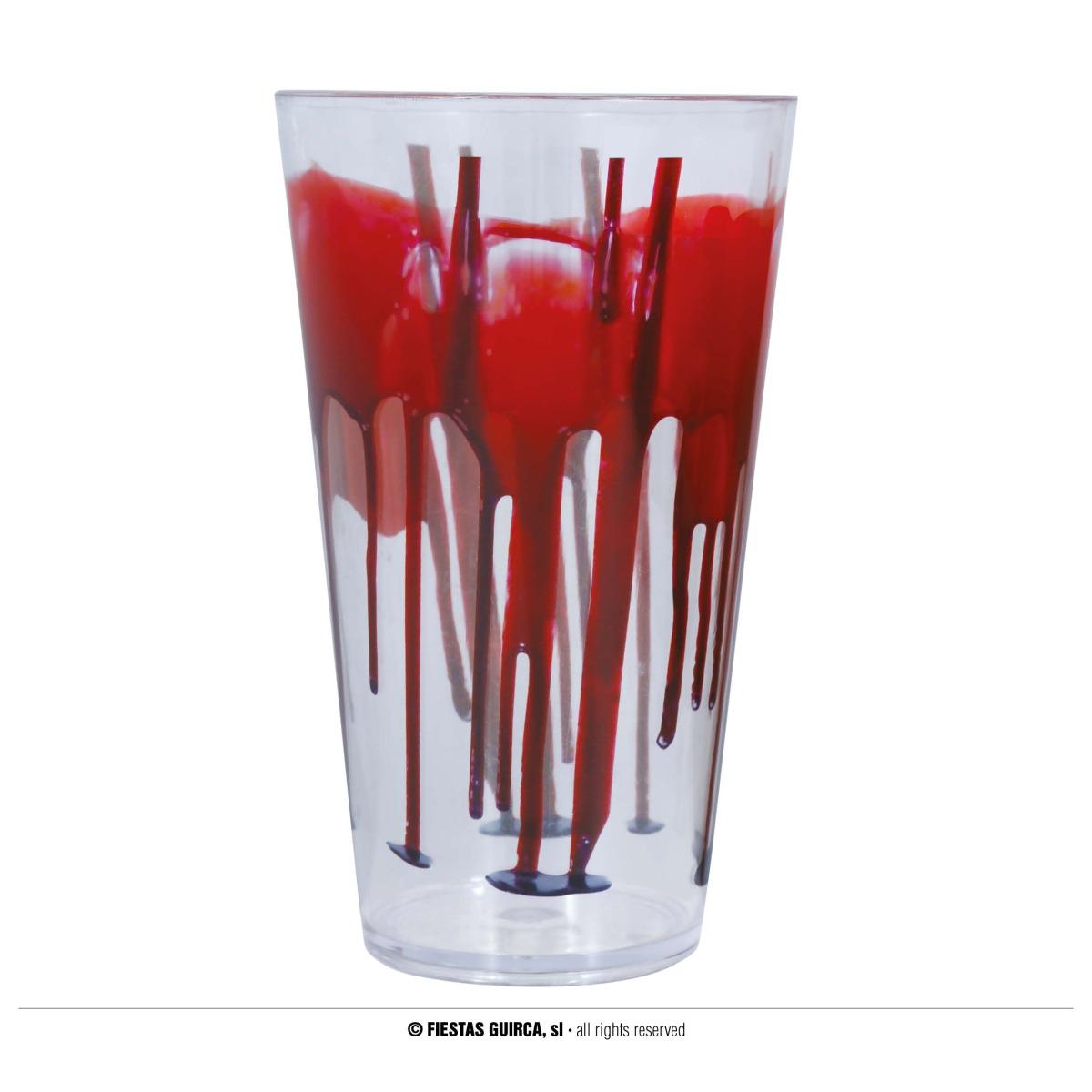 Bicchiere Halloween Pvc Trasparente Con Sangue cm.15 |Guirca