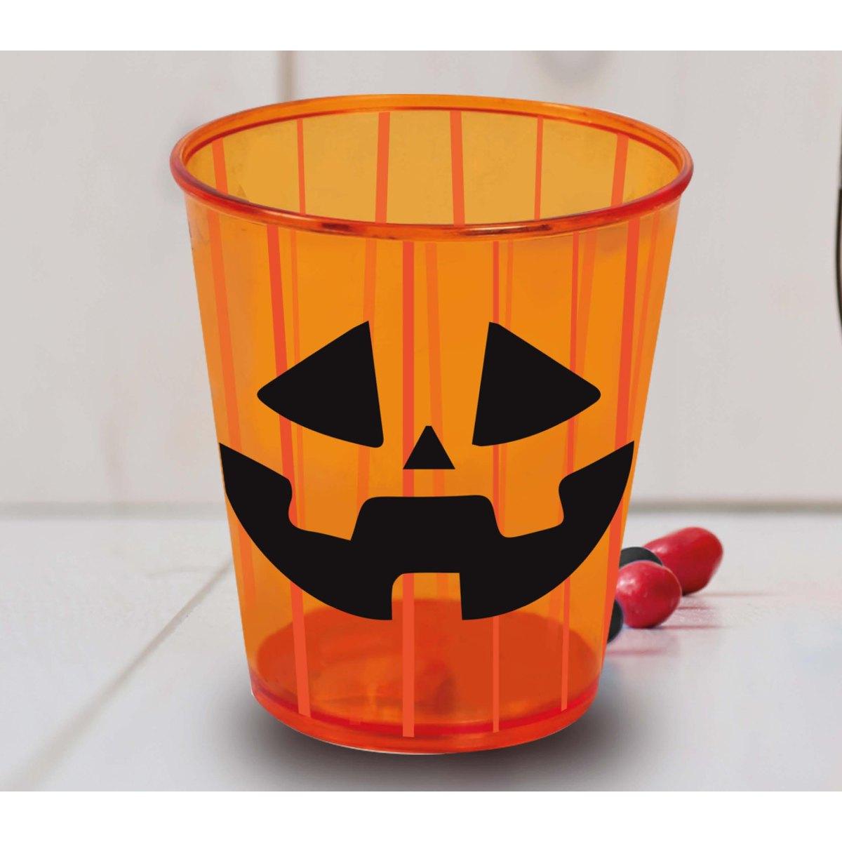 Bicchiere Halloween Pvc Arancione Con Zucca cm.10 |Guirca