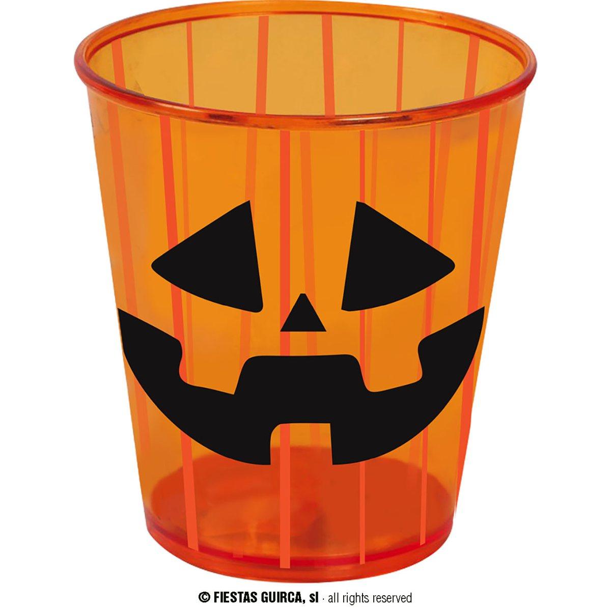 Bicchiere Halloween Pvc Arancione Con Zucca cm.10 |Guirca