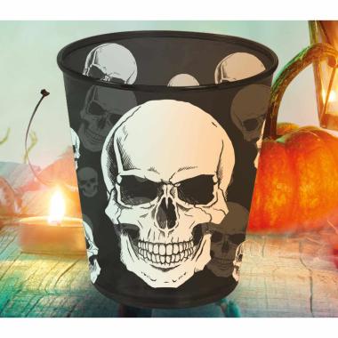Bicchiere Halloween Pvc Nero Con Teschio cm.10 |Guirca