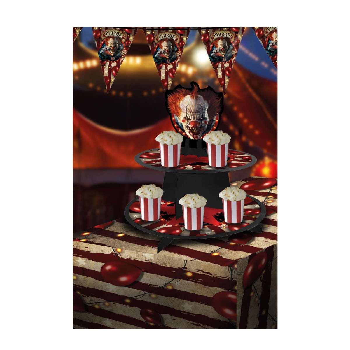 Vassoio Alzata Halloween Carta Circus 2 Piani cm.40x30 |Guirca
