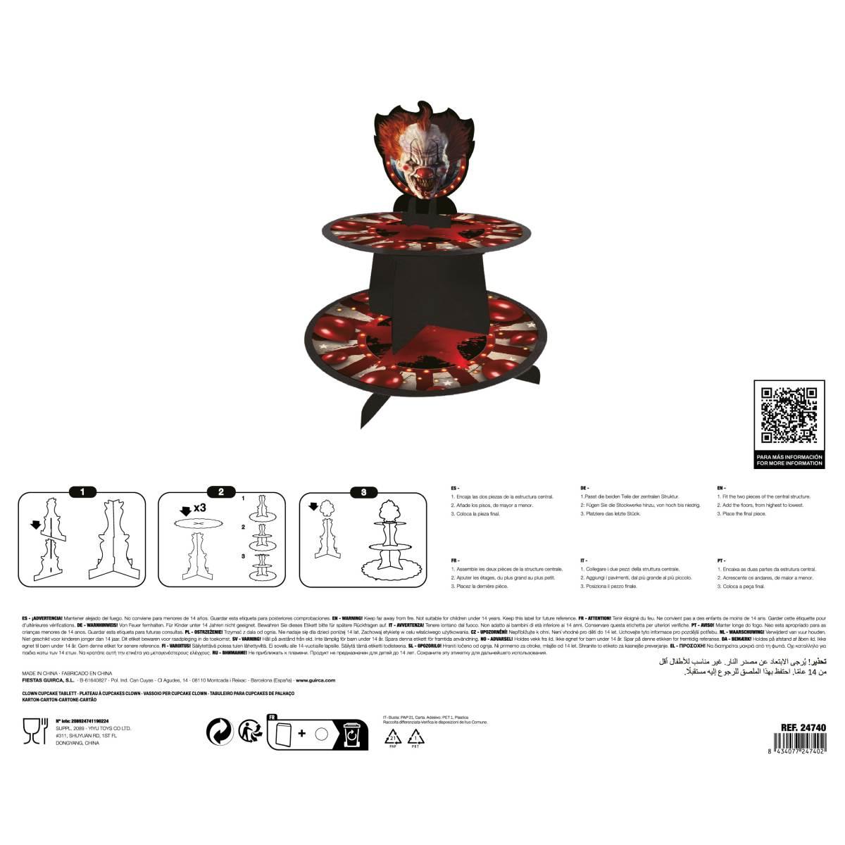 Vassoio Alzata Halloween Carta Circus 2 Piani cm.40x30 |Guirca