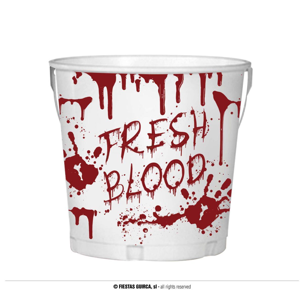 Secchiello Halloween Metallo Con Impronte Insanguinate cm.19x23 |Guirca