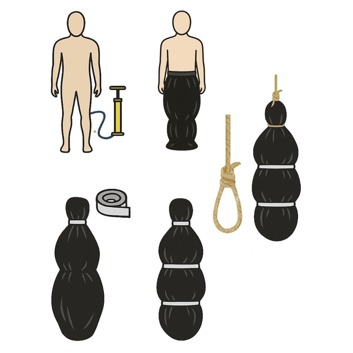 Cadavere Gonfiabile In Sacco Da Appendere cm.178 |Guirca