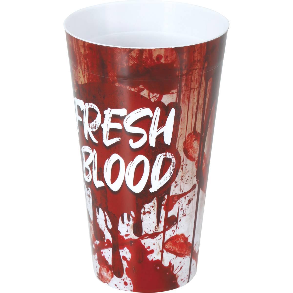 Bicchiere Halloween Pvc Insanguinato Con Scritta cm.16 |Guirca