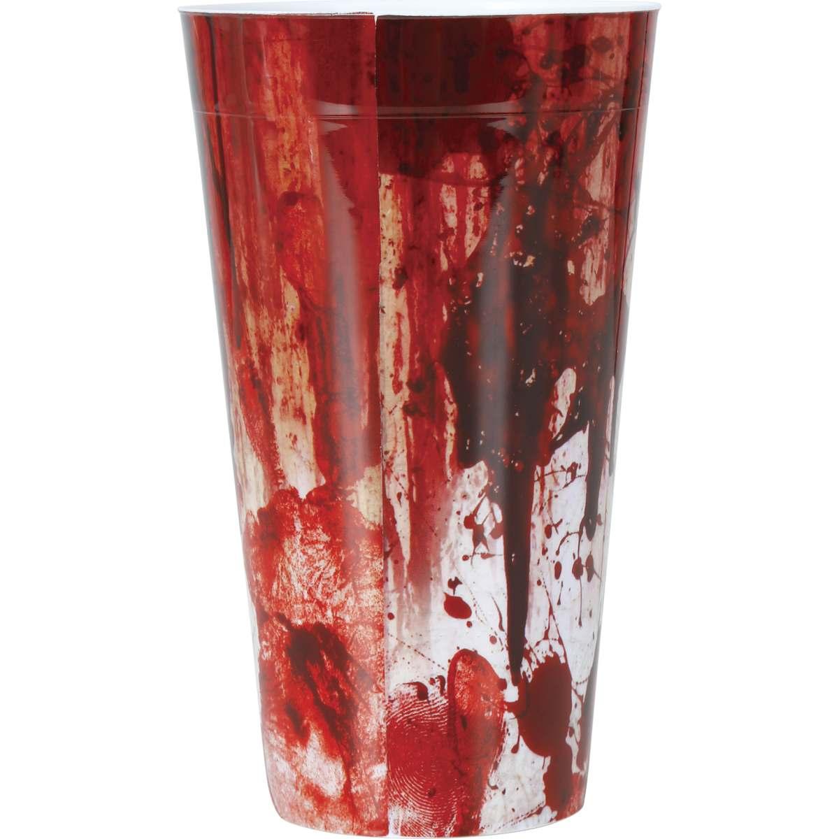 Bicchiere Halloween Pvc Insanguinato Con Scritta cm.16 |Guirca