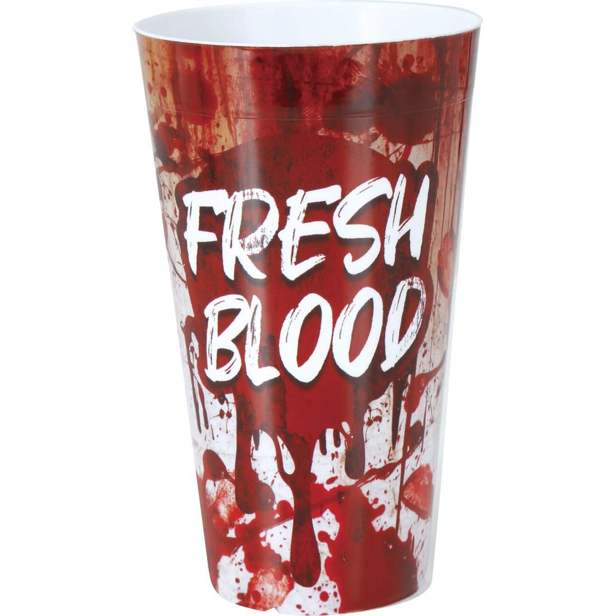 Bicchiere Halloween Pvc Insanguinato Con Scritta cm.16 |Guirca