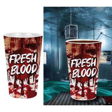 Bicchiere Halloween Pvc Insanguinato Con Scritta cm.16 |Guirca