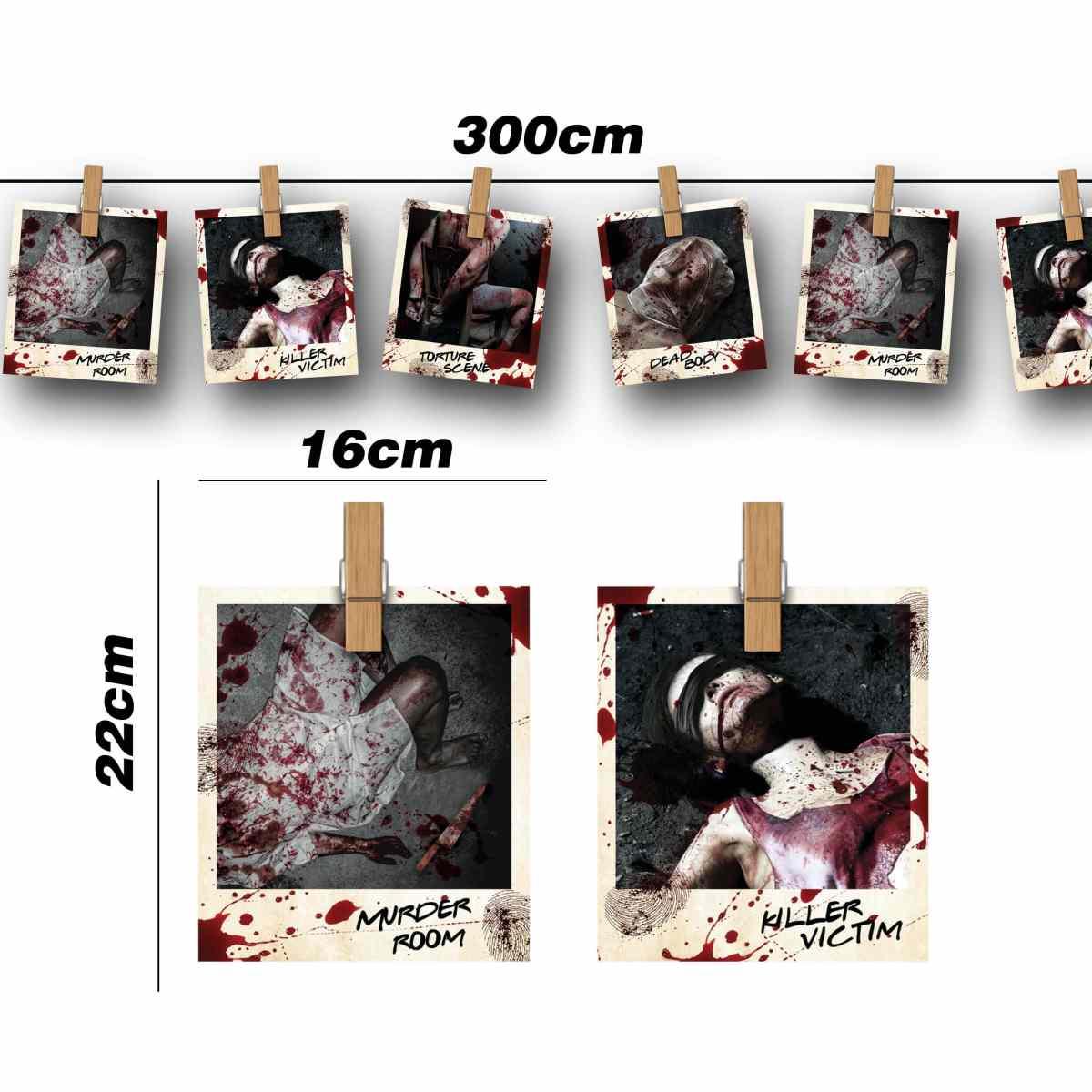 Festone Halloween Con Foto Scena Crimine cm.270 |Guirca