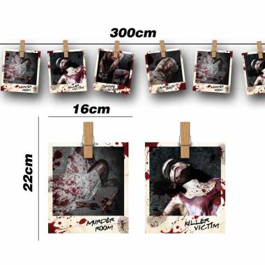 Festone Halloween Con Foto Scena Crimine cm.270 |Guirca
