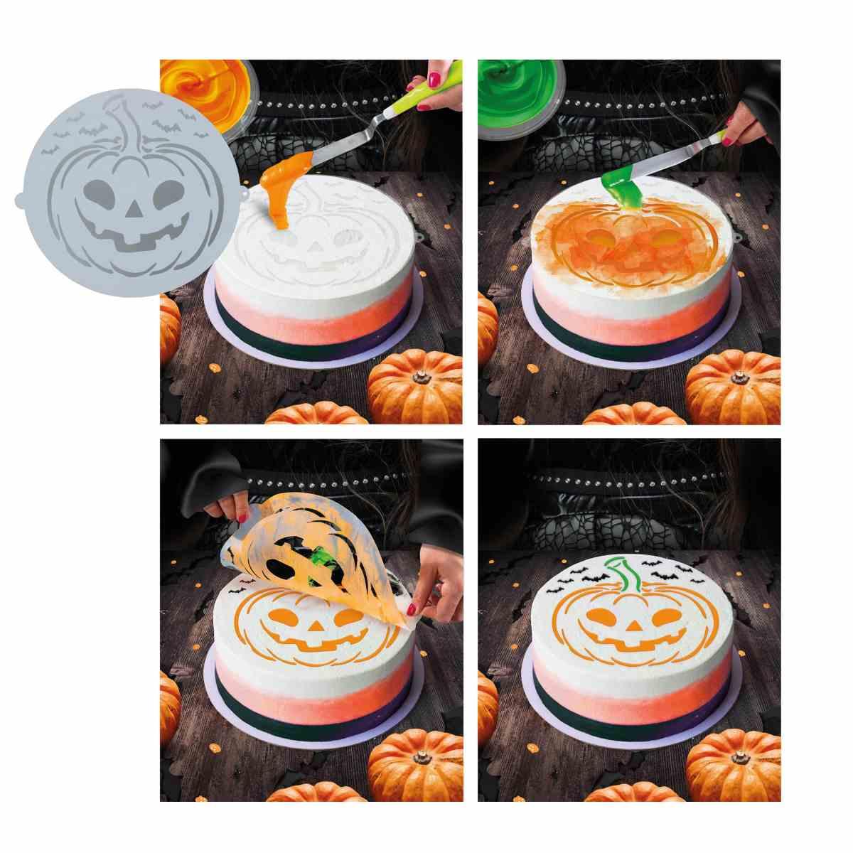 Stencil Halloween Per Torte Con Zucca cm.25 |Guirca