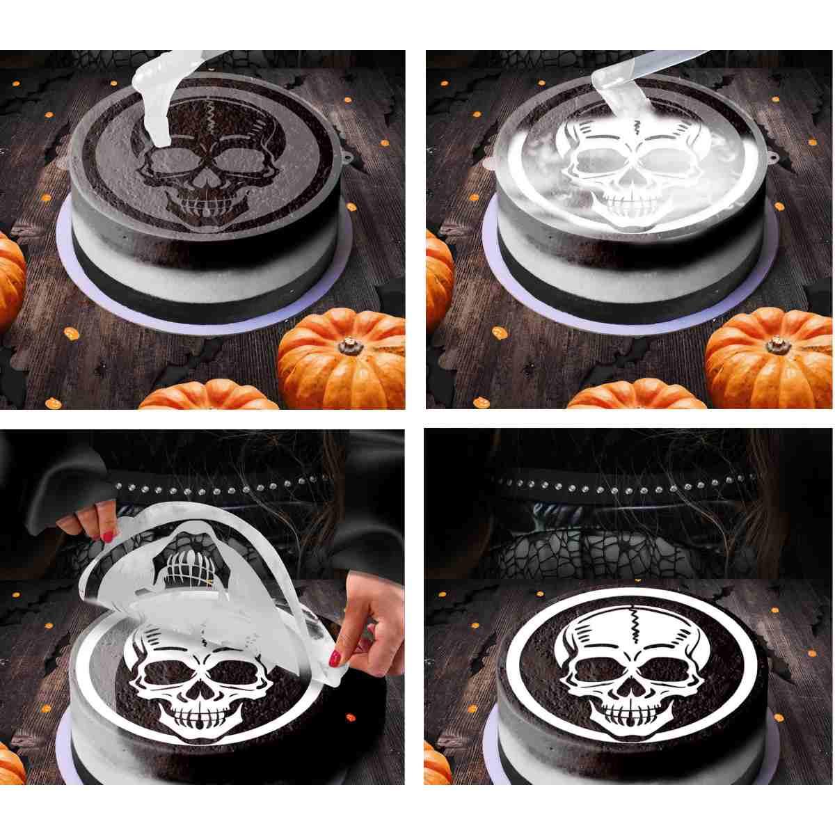 Stencil Halloween Per Torte Con Scheletro cm.25 |Guirca