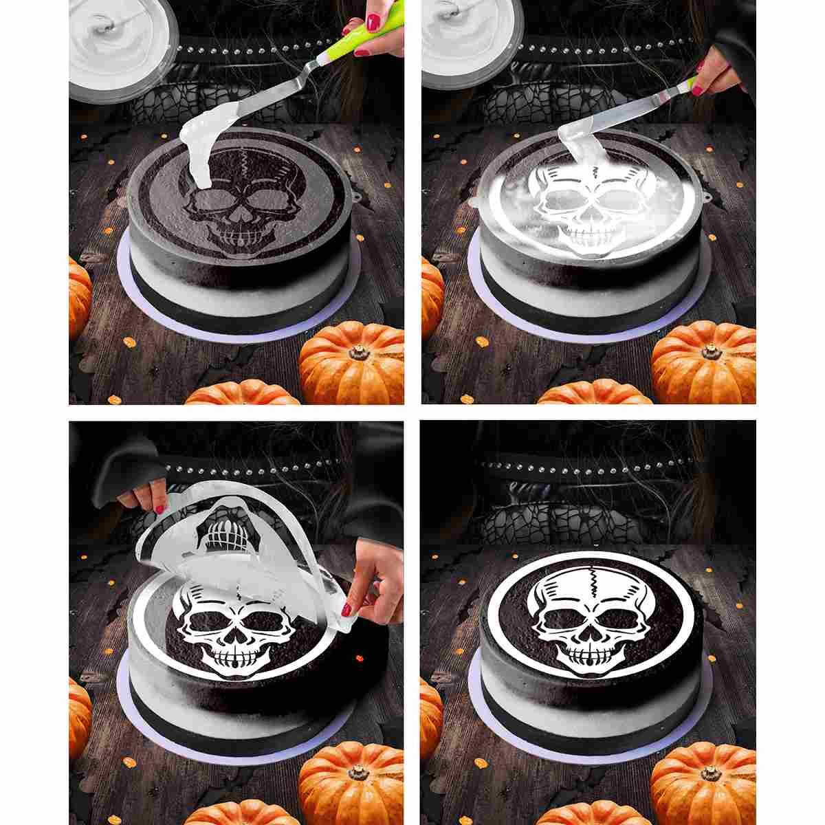 Stencil Halloween Per Torte Con Scheletro cm.25 |Guirca