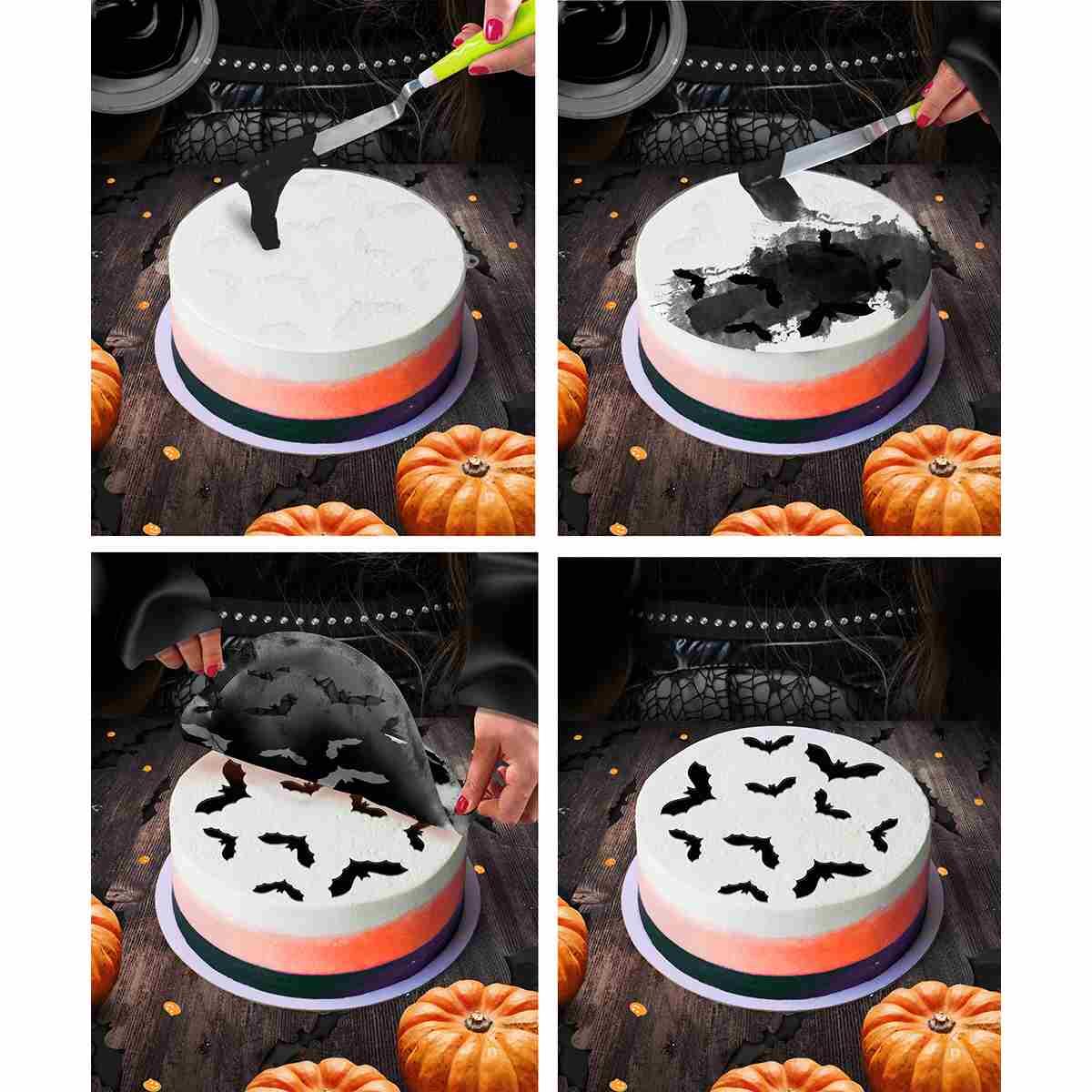 Stencil Halloween Per Torte Con Pipistrelli cm.25 |Guirca