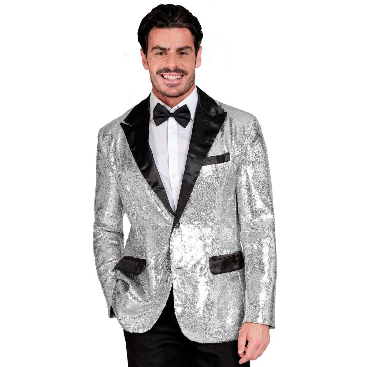 Giacca Argento Paillettes con Bavero |Widmann