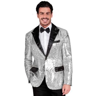 Giacca Argento Paillettes con Bavero |Widmann