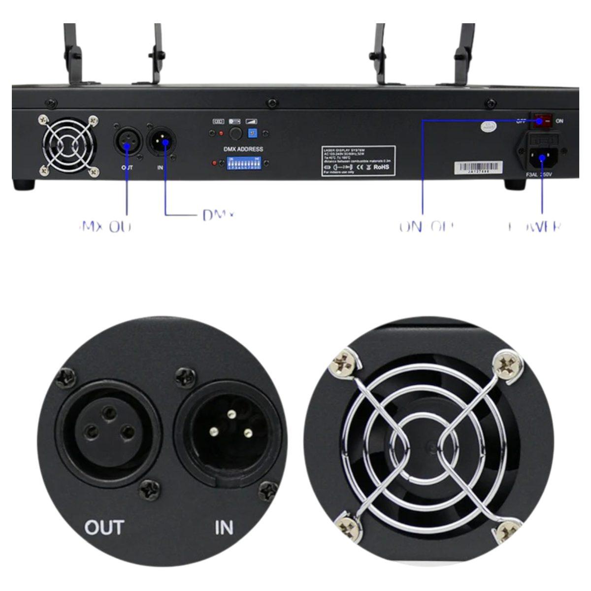 Proiettore Laser Professionale Rgbv 4 Teste 560Mw |Espa