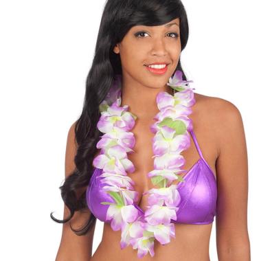 Collana Hawaii Fiori Lilla In Tessuto |Carnival Toys