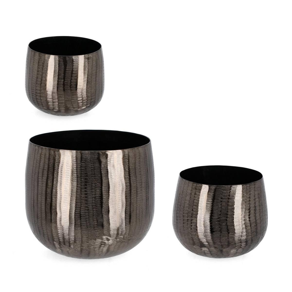 Portavaso Metallo Chisel To Antracite cm.20x17,5 |Bizzotto_294