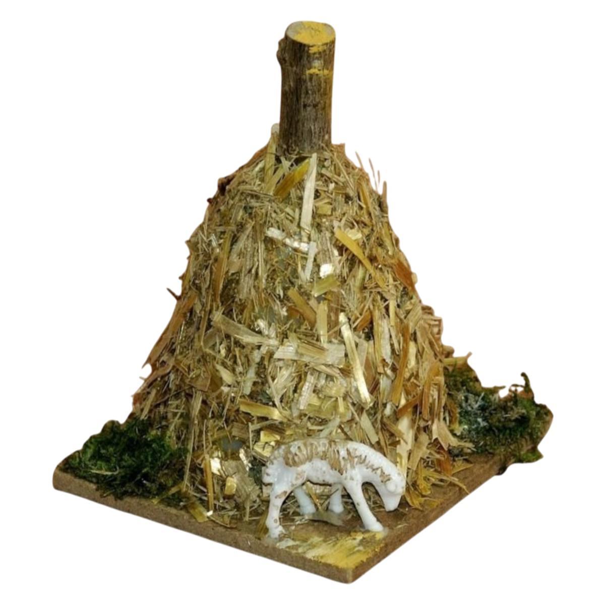 Covone paglia pecora presepe 6 cm