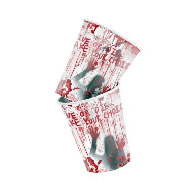 Bicchiere Halloween Carta Con Sangue Ml.266 Set pz.8 |Fyasa